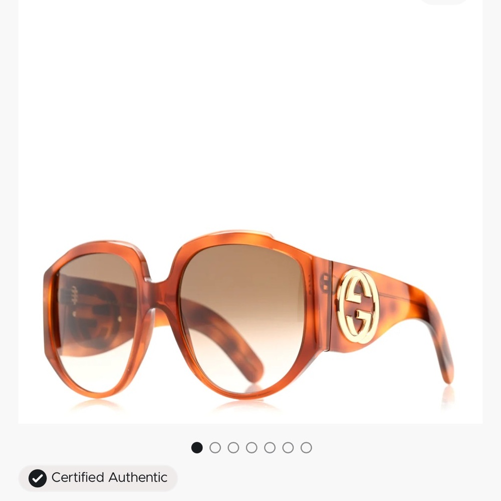 Acetate Oversized Interlocking GG0151S Sunglasses Tortoise Like New - Picture 10 of 16